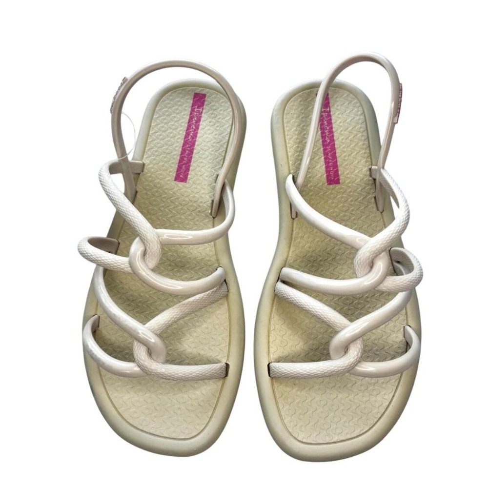 Ipanema Solar Sandal Womens Beige Strappy Slingback Vegan Jelly Sandals New